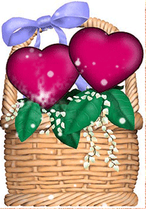 Gif animé panier de coeurs